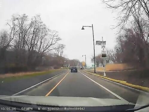 SUV driver narrowly misses hitting a semi-truck