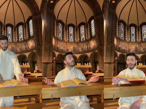 Muslim TikToker reads Quran in French church