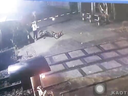 Person gets blown off bridge by explosion