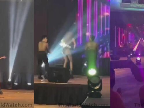 Dancer slips and falls during live performance