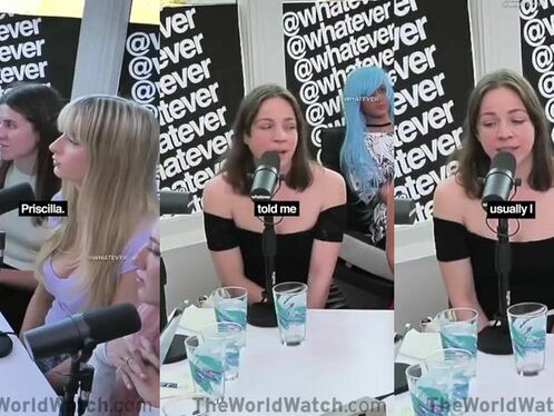 Women discuss embarrassing stories on a podcast
