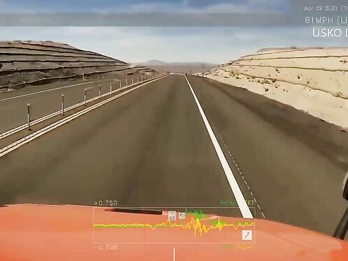 Truck driver swerves to avoid massive dust cloud