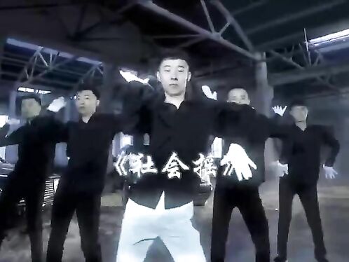 Boys Perform Dance in Synchronized Group Routine