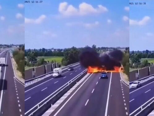 Plane crashes onto highway