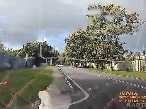 Car hits pedestrian who is standing in the middle of the road