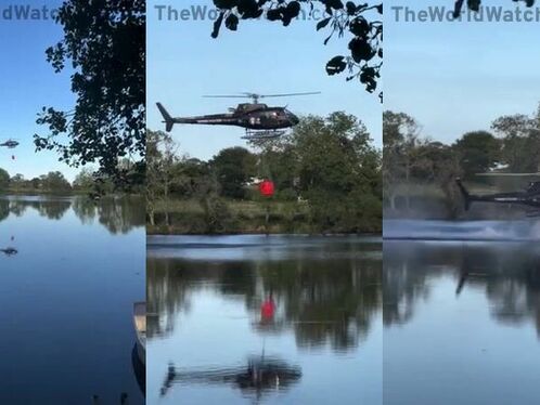 Helicopter crashes into French lake