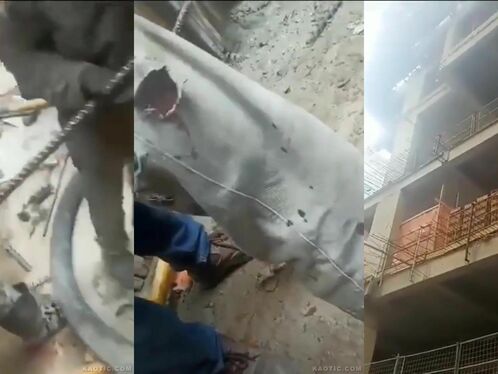 Worker impaled by metal rod