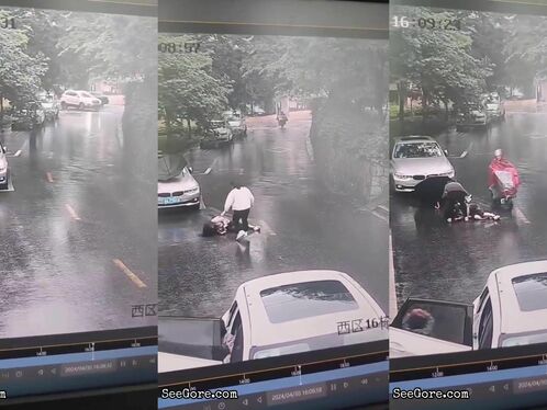 Man hit by car in street, others rush to help