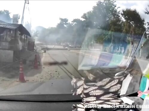 Truck crashes into pole