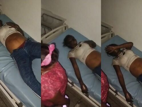Man shows off his injury after a car crash