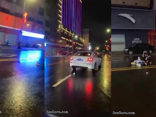 Motorcycle drags passengers during high-speed accident