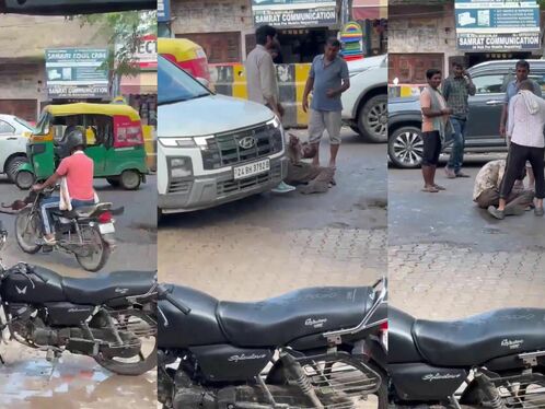 Man injured after falling off motorcycle near busy street