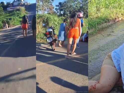 Motorcyclist crashes and ends up covered in mud and blood