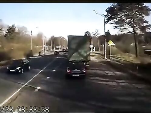 Truck crashes into car on rural road