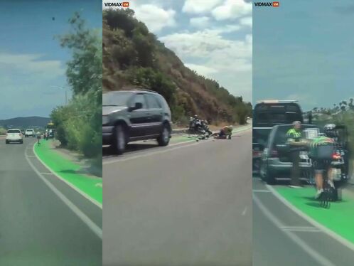 Cyclist crashes into parked police bike