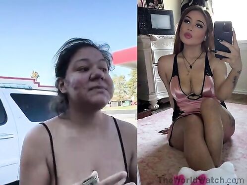 Woman reacts in shock to explicit pictures