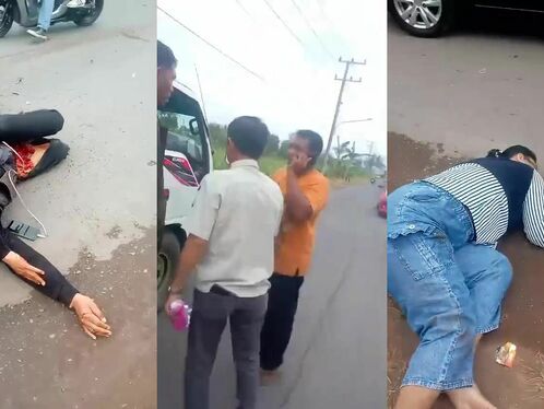 Motorcycle duo hit by truck