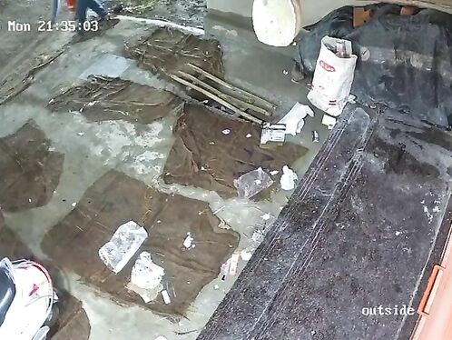 Man slips on trash and takes a nasty fall