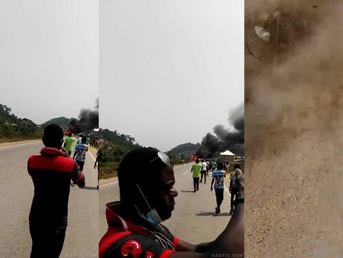Huge explosion rips through building on country road