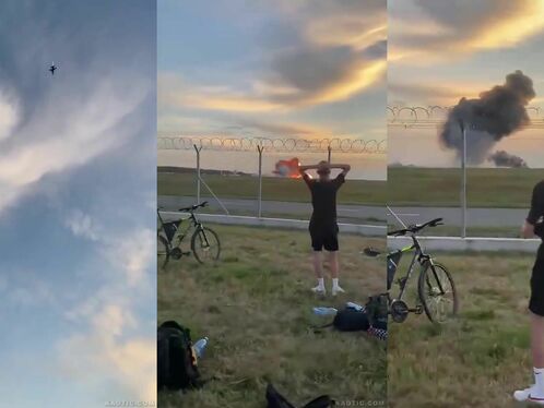Man watches massive explosion near airport fence