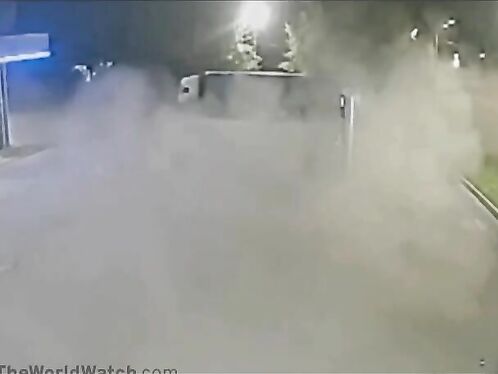 Driver smashes his car