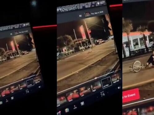 Man throws his scooter onto a road in a fit of rage