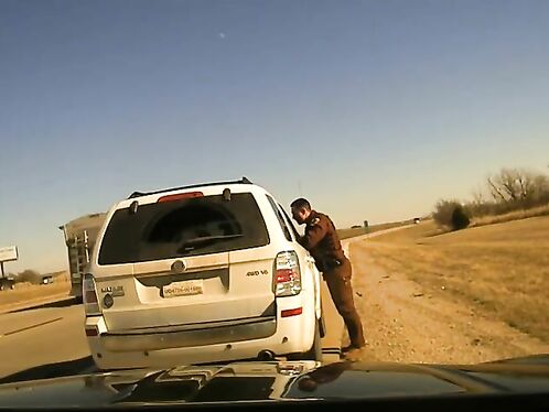 Trooper thrown from side in wild dashcam video