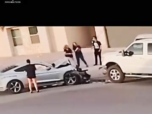 Couple crashes into truck on residential street