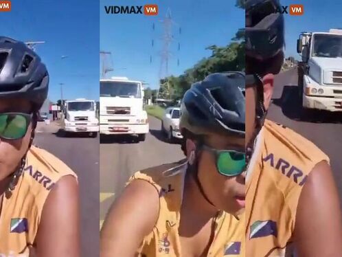 Cyclist blocks traffic
