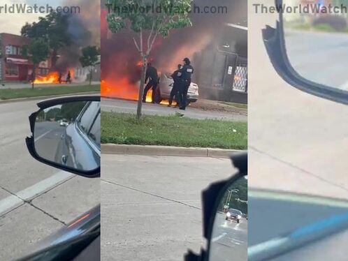 Teen set on fire after fleeing cops