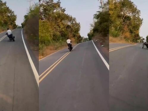 Fun and games on a deserted country road