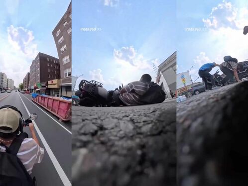 Bike crashes after speeding