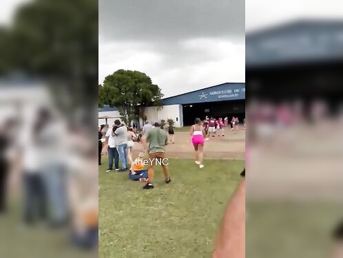 Woman crashes hard while skateboarding in crowd