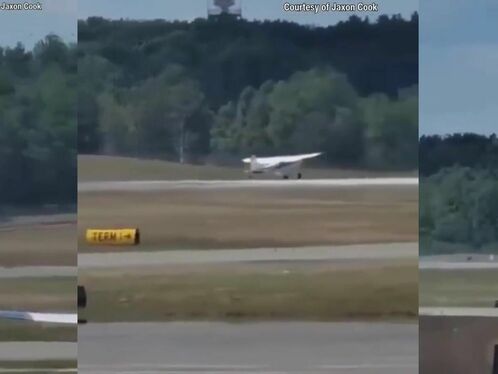Plane veers left during landing