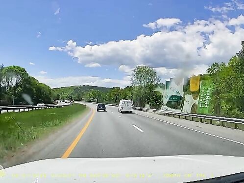 Elderly lady drives on wrong side
