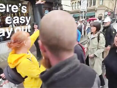 Protester's ponytail used against him