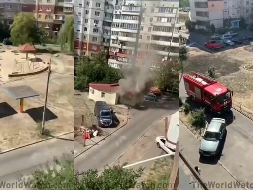 Man filming fire captures something shocking