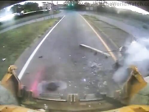 Car crashes into garbage truck