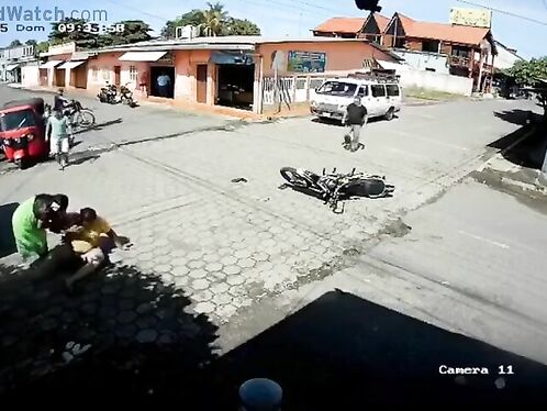 Motorcyclist fails to brake in time