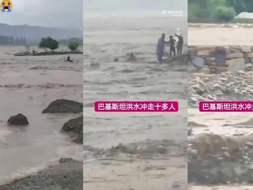 Floods sweep away people