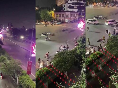 Policeman stops speeding biker