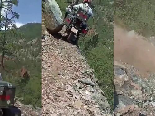 Rider tossed from motorcycle by stampeding goat herd