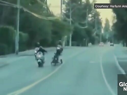Bicyclist injured by aggressive motorcyclist