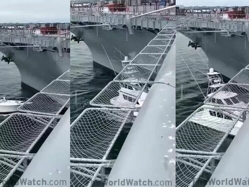 Drunk yacht driver crashes into US aircraft carrier