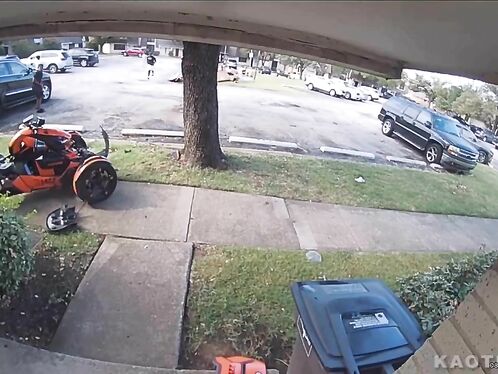 Man crashes three-wheeler in a parking lot
