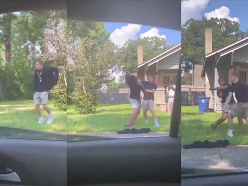 Girl knocks out man in dispute
