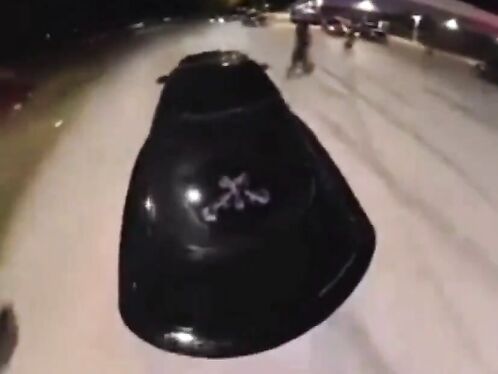 Car dashcam records intense police chase at night