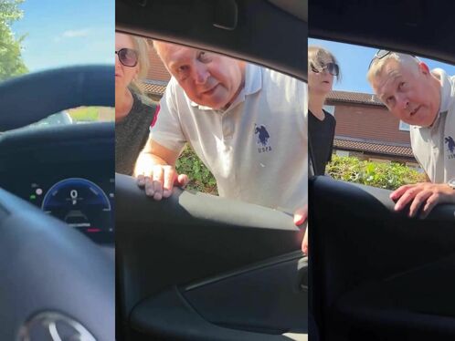 Man yells at woman in driveway blockage