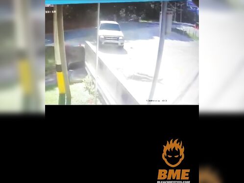 Biker's girlfriend launched into air