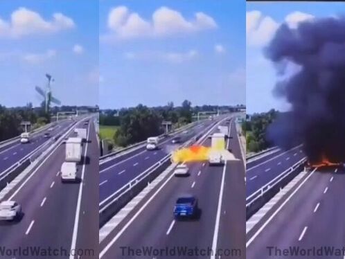 Plane crashes into motorway